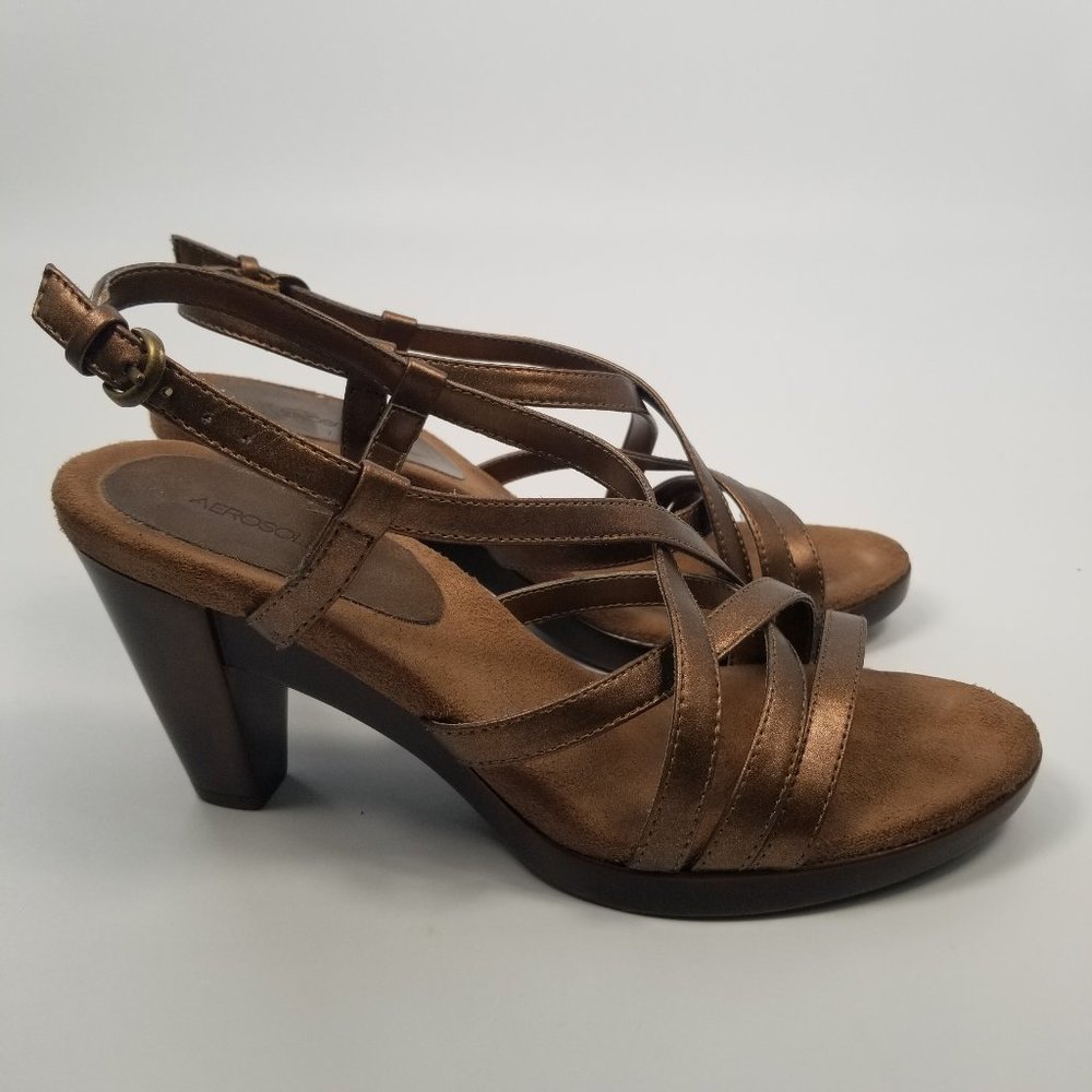 Aerosoles Ventura Metallic Stappy Heels